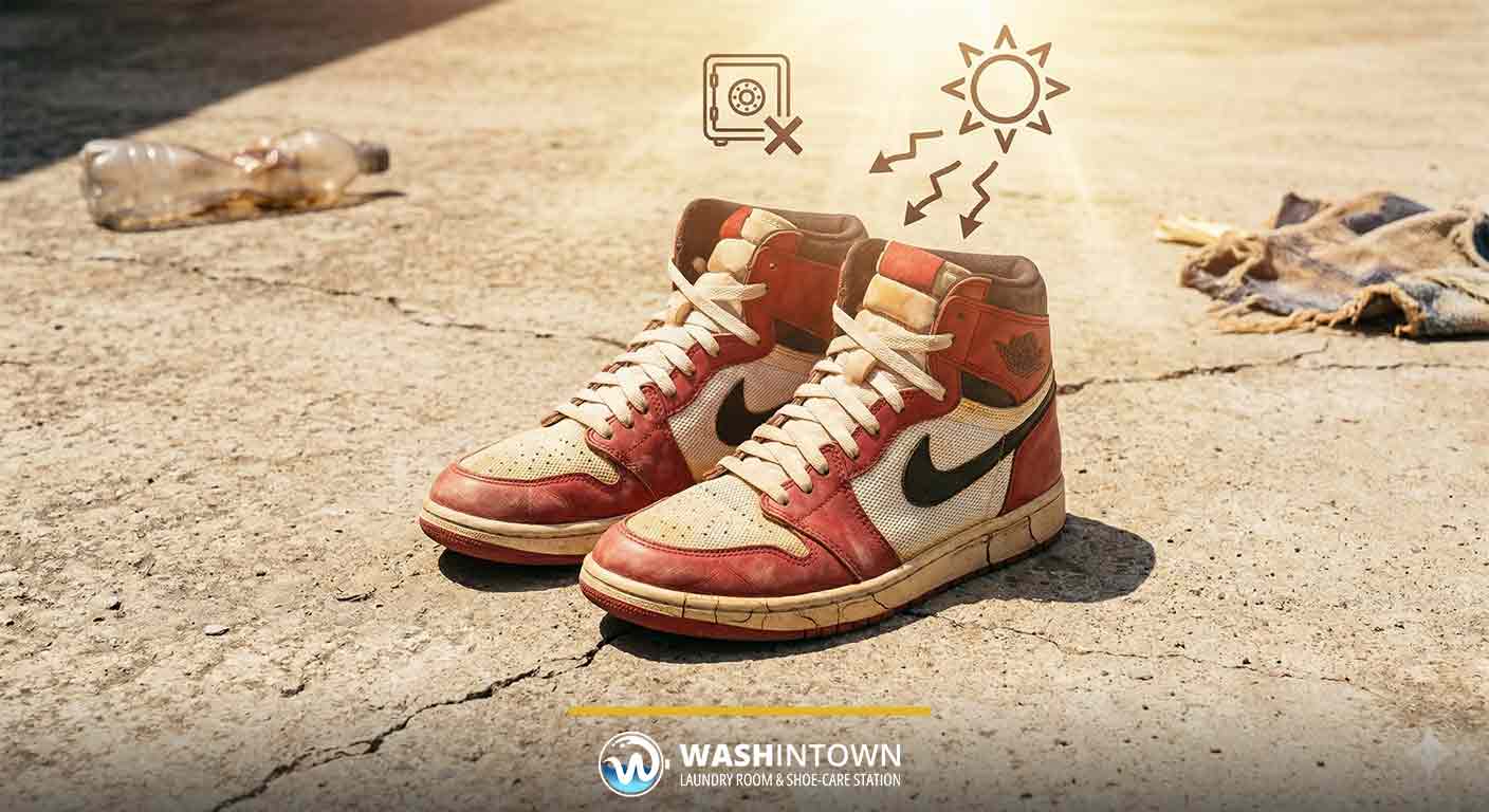 Không phơi giày nắng gắt