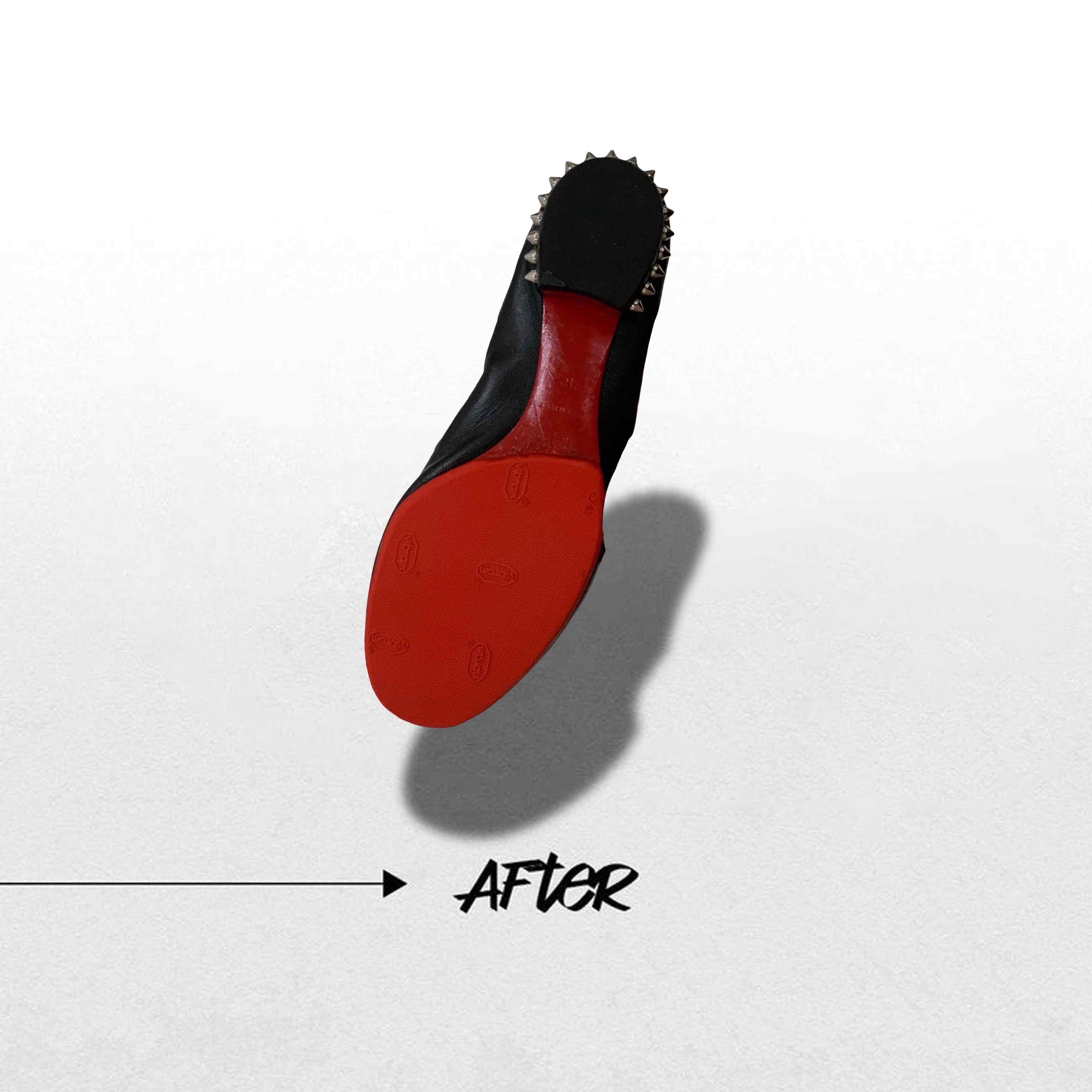 Đế giày sau khi đắp gót và dán đế bảo vệ tại Washintown