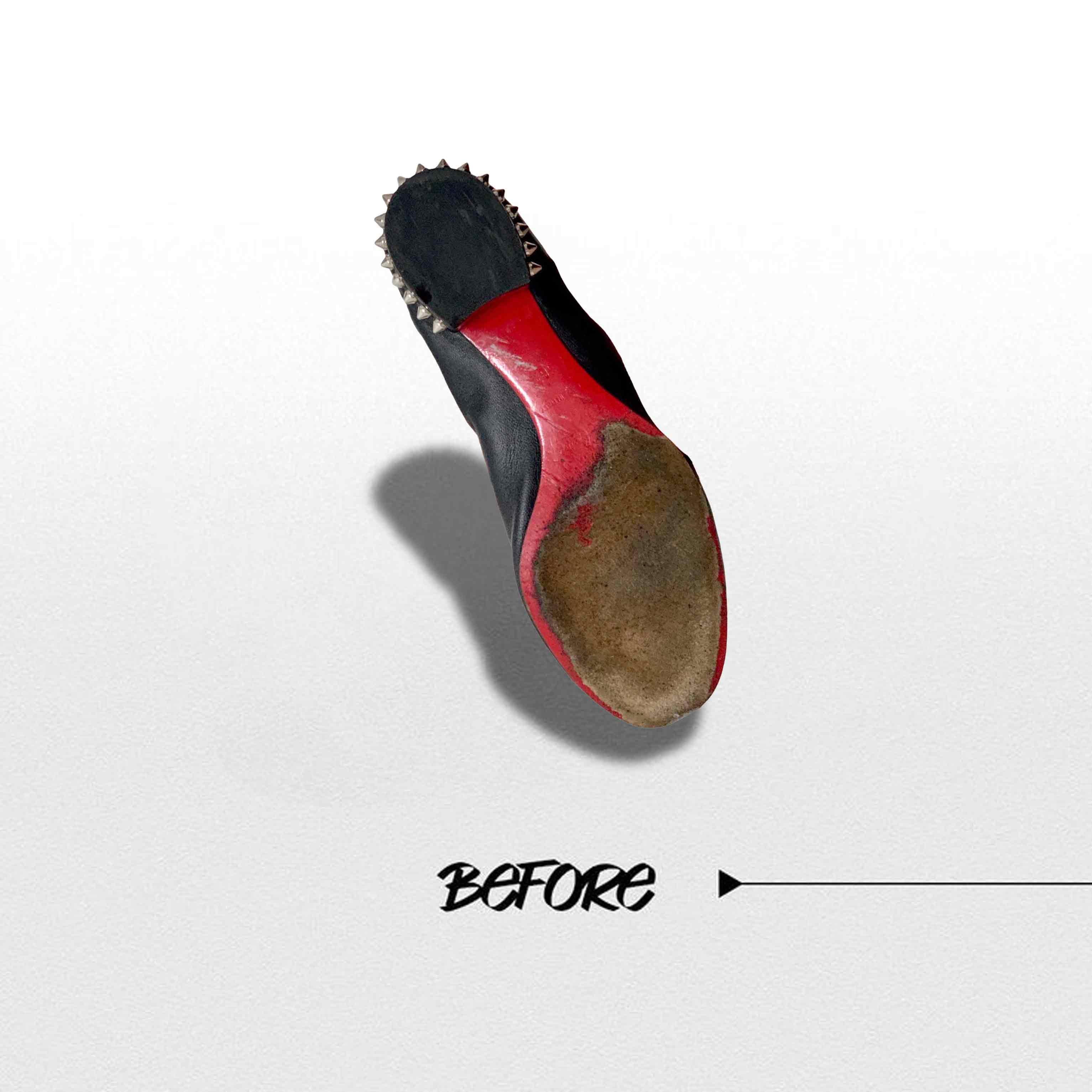 Đế giày sneaker bị mòn gót vẹt nghiêm trọng