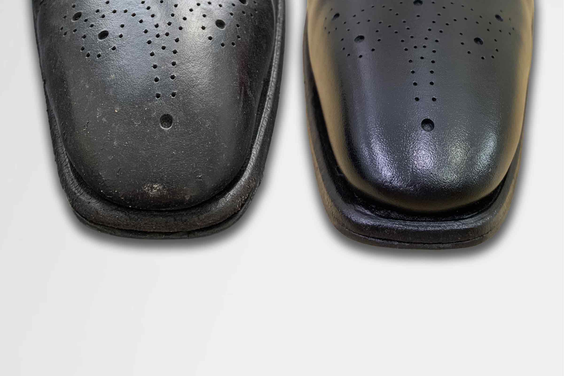 Giày da bong tróc xước mũi nhẹ