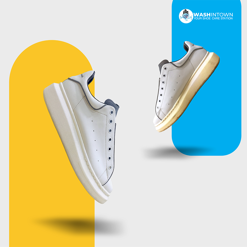 Đế nhựa sneaker bị ố vàng nặng