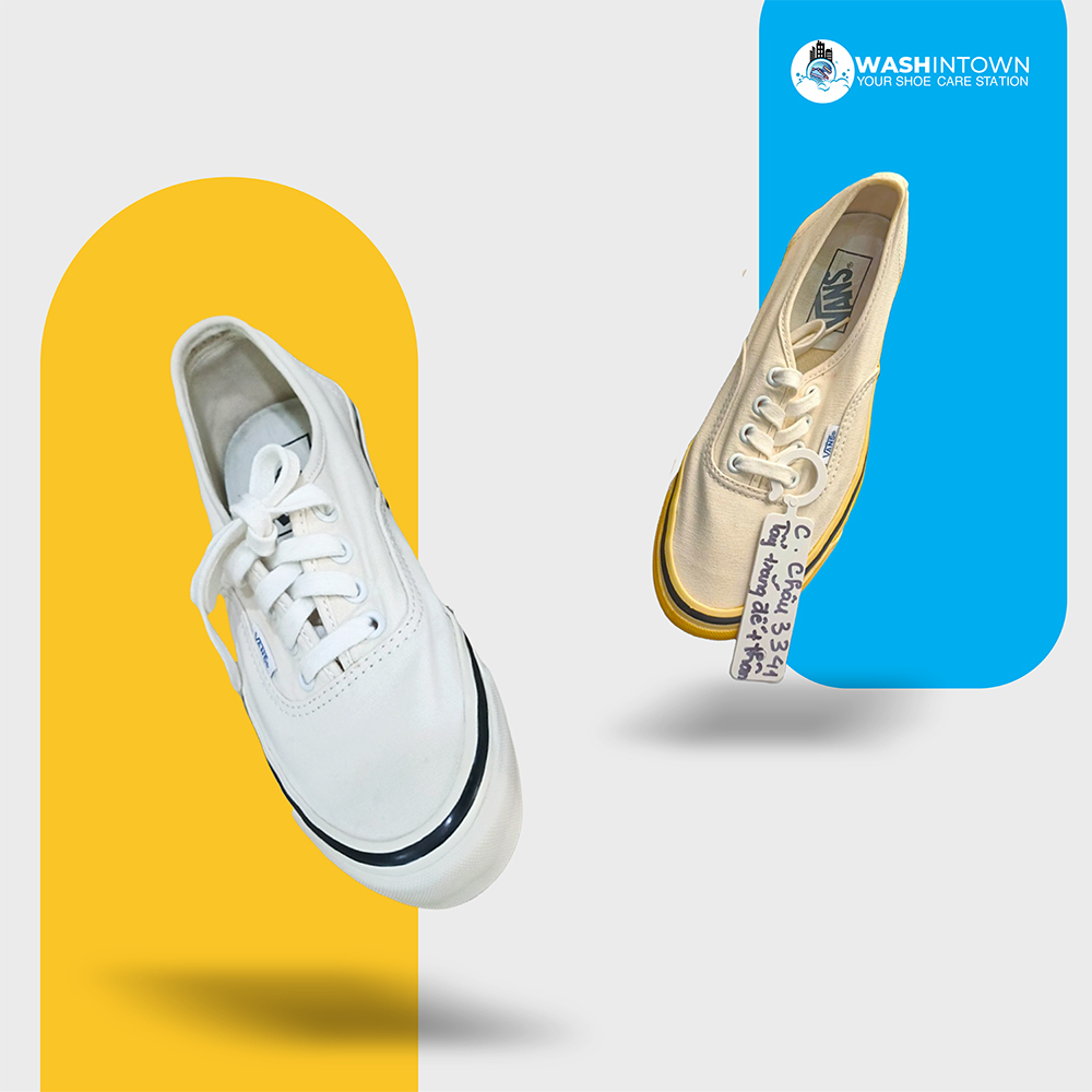 Vết dầu mỡ mực in trên giày canvas