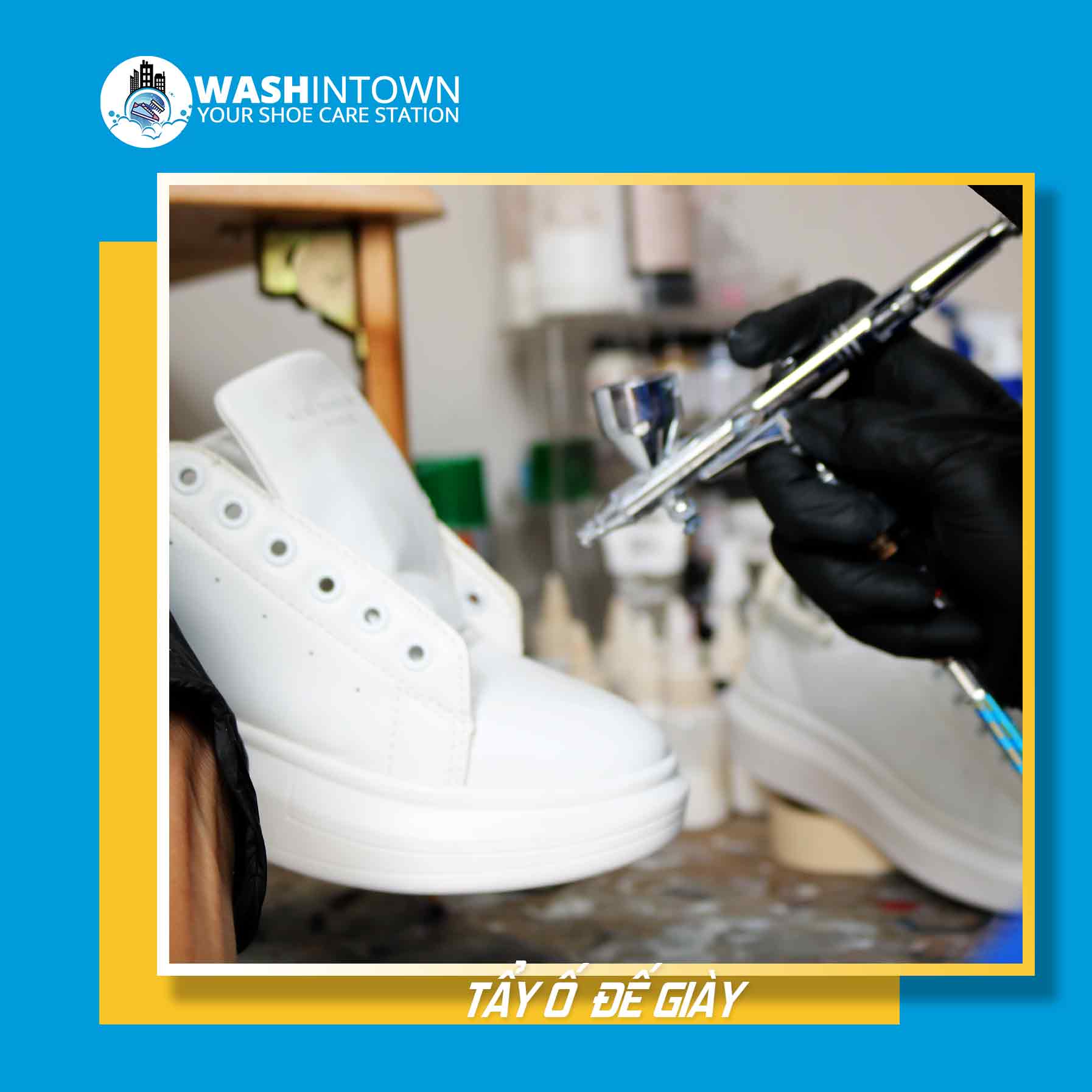 Tẩy ố đế giày sneaker