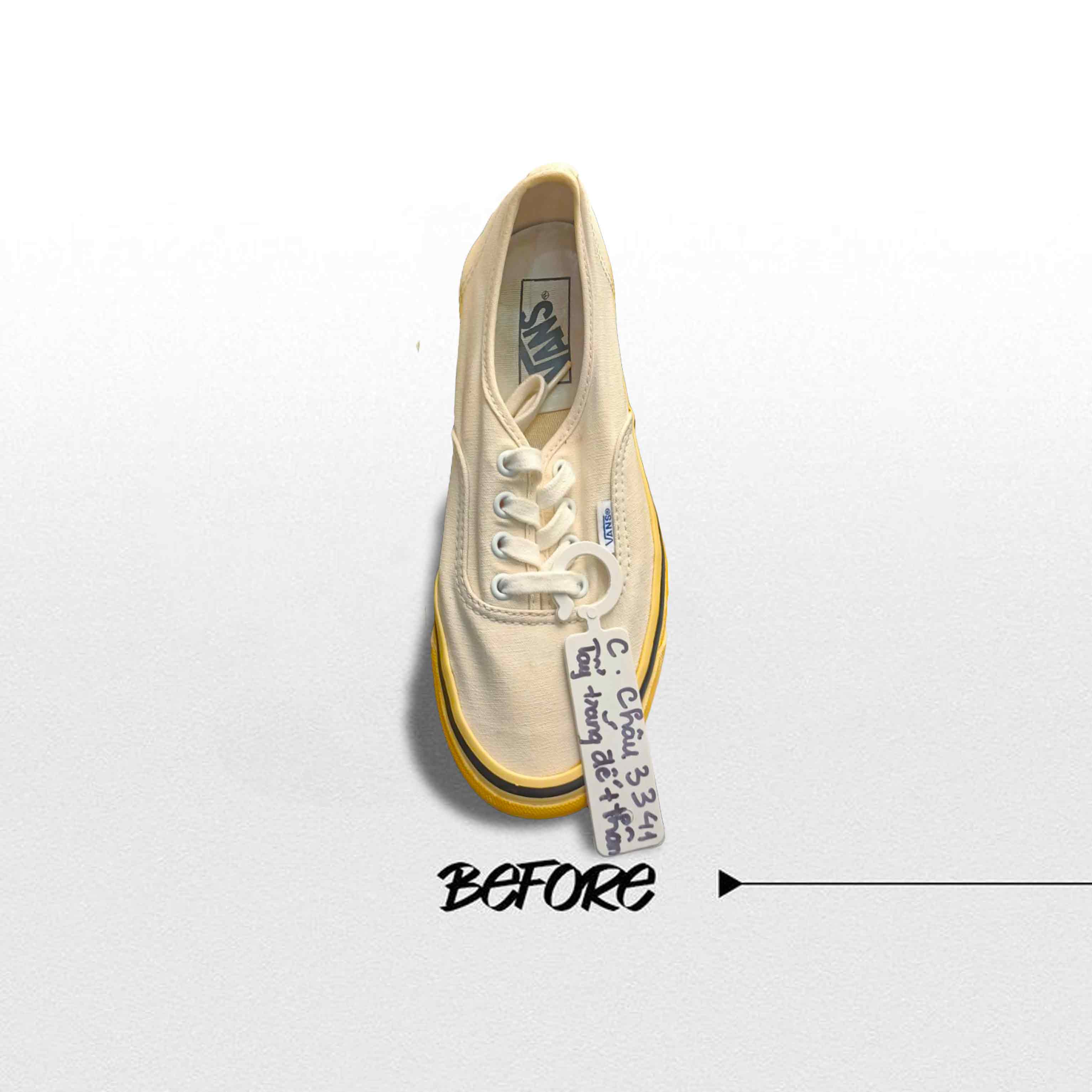 Giày vải bị ố vàng toàn thân