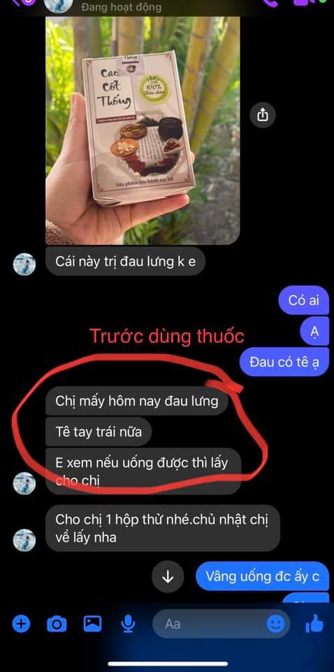 CAO CỐT THỐNG - Giảm đau tê  bì do chèn ép