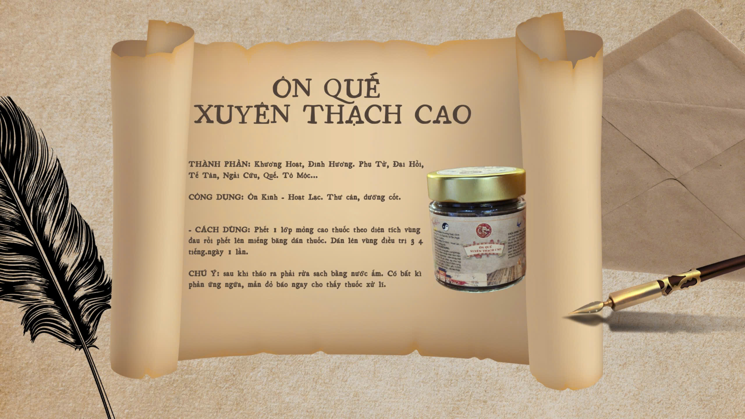 ÔN QUẾ XUYÊN THẠCH CAO- hỗ trợ giảm đau cứng khớp, gân khớp lạnh đau