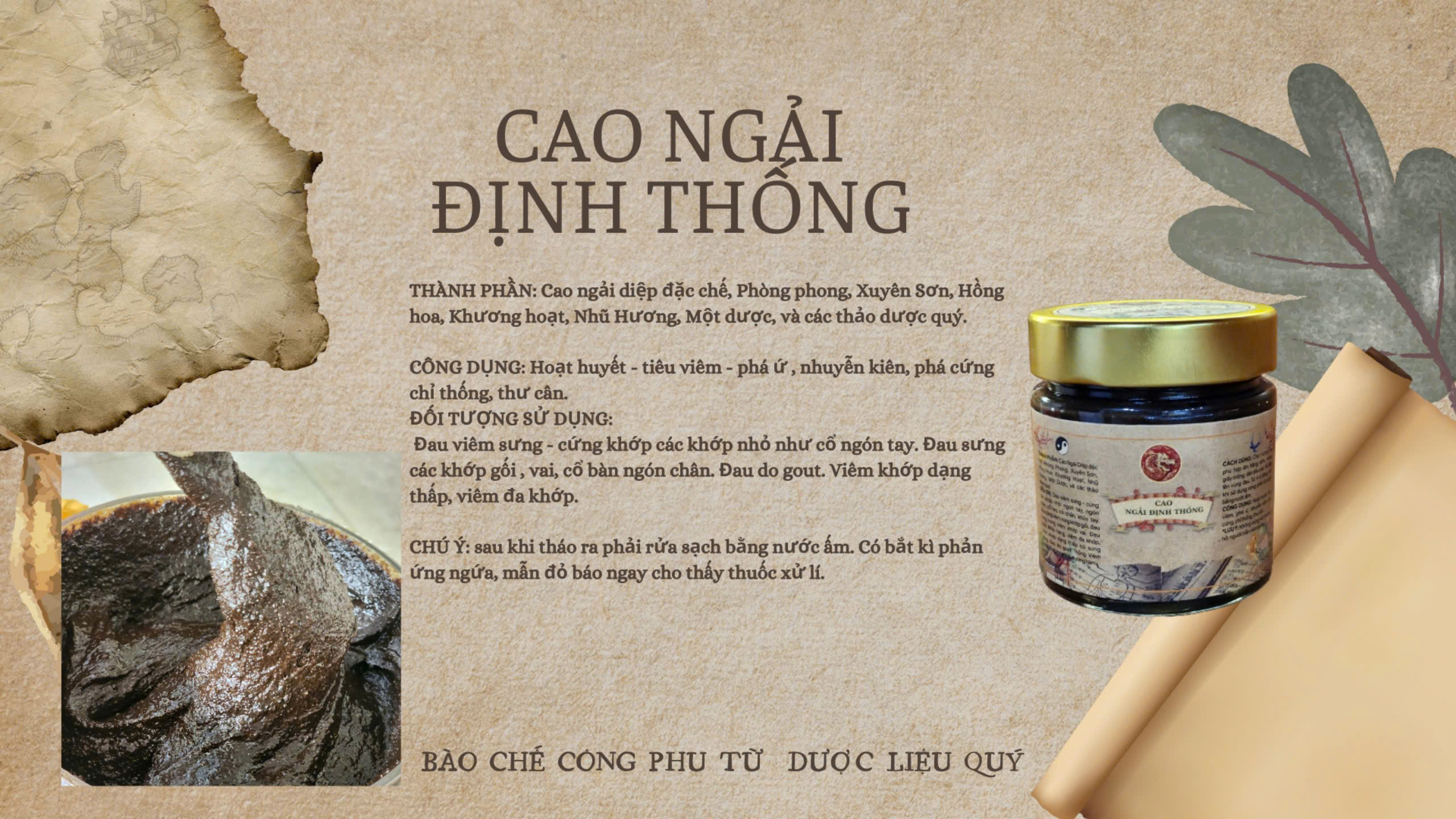 CAO NGẢI ĐỊNH THỐNG- hỗ trợ đau viêm sưng cứng các khớp
