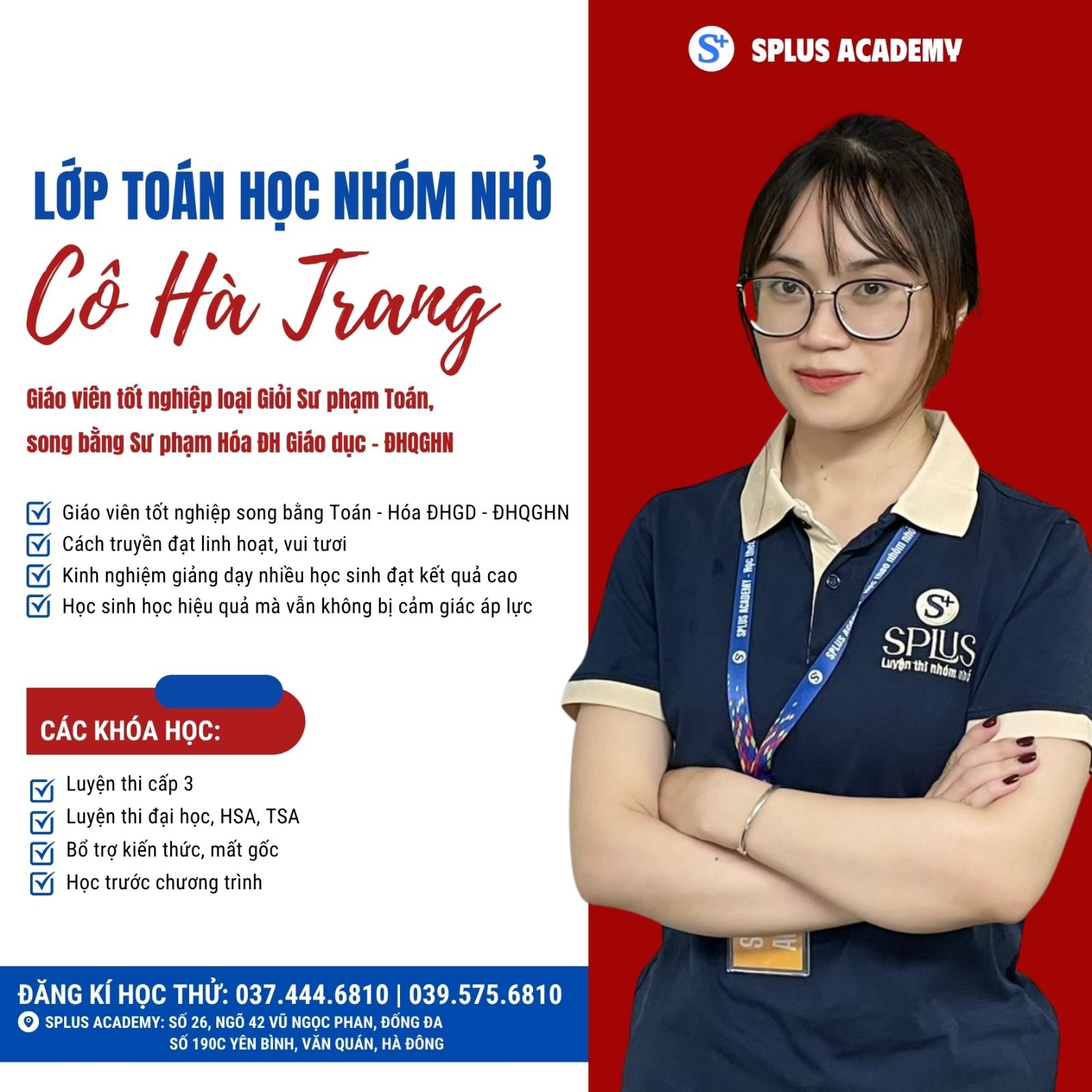 LỚP TOÁN NHÓM NHỎ CÔ HÀ TRANG - KINH NGHIỆM LÂU NĂM - LUYỆN THI NHÓM NHỎ