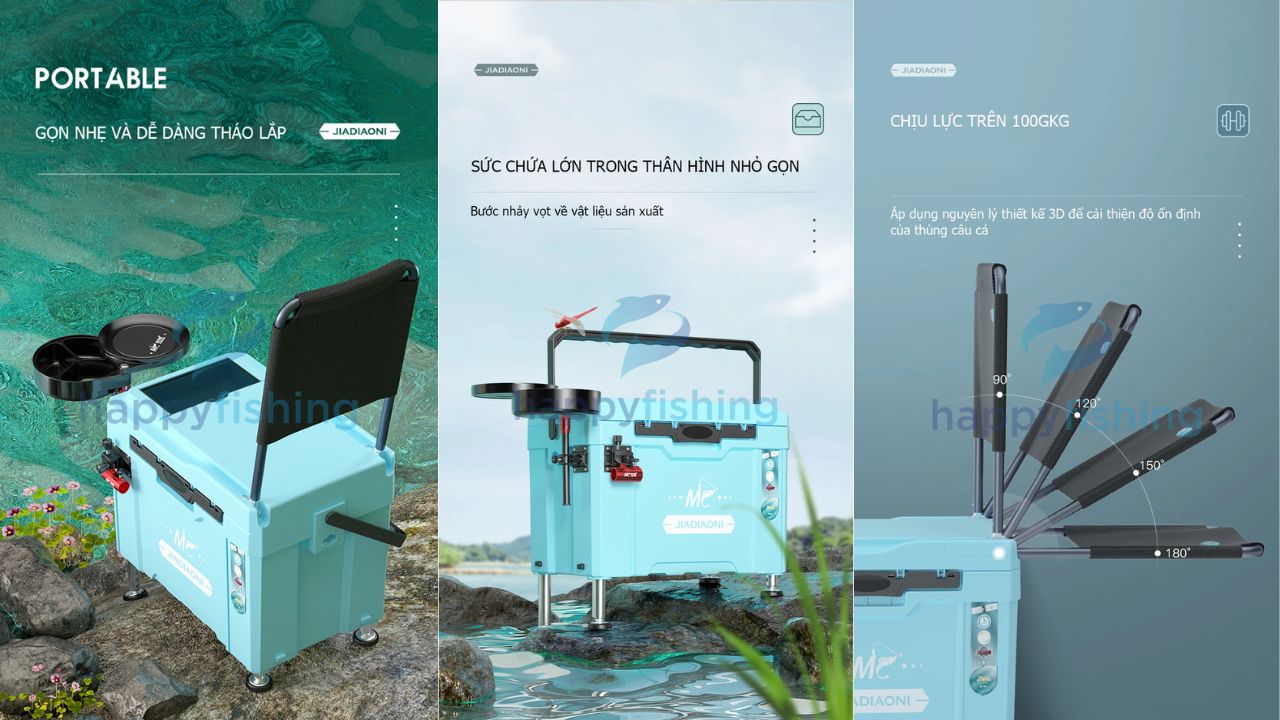 Top 3 thùng câu cá đa năng được cần thủ ưa chuộng nhất 2022