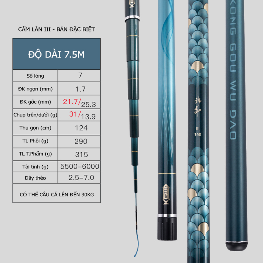 Cần Câu Đài Săn Hàng Lão Ngư Cẩm Lân Thế Hệ 3