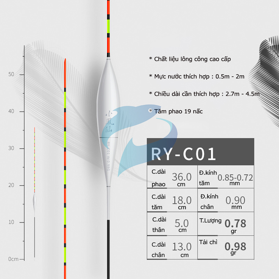 Phao Lông Công Câu Cá Nhát Tiểu Phượng Hoàng RY-C