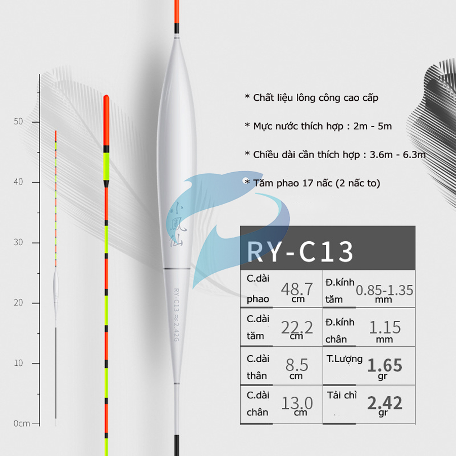 Phao Lông Công Câu Cá Nhát Tiểu Phượng Hoàng RY-C