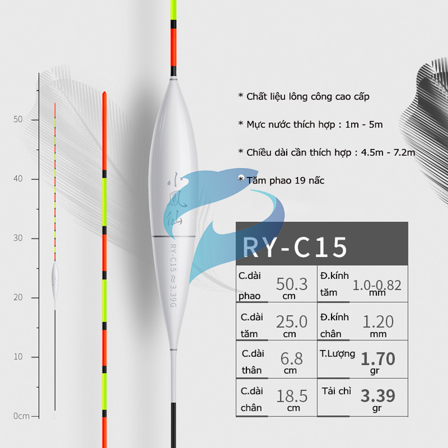 Phao Lông Công Câu Cá Nhát Tiểu Phượng Hoàng RY-C