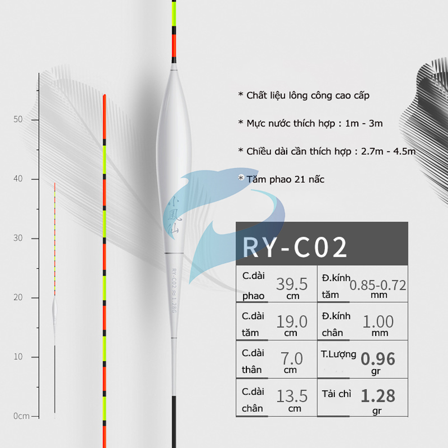 Phao Lông Công Câu Cá Nhát Tiểu Phượng Hoàng RY-C