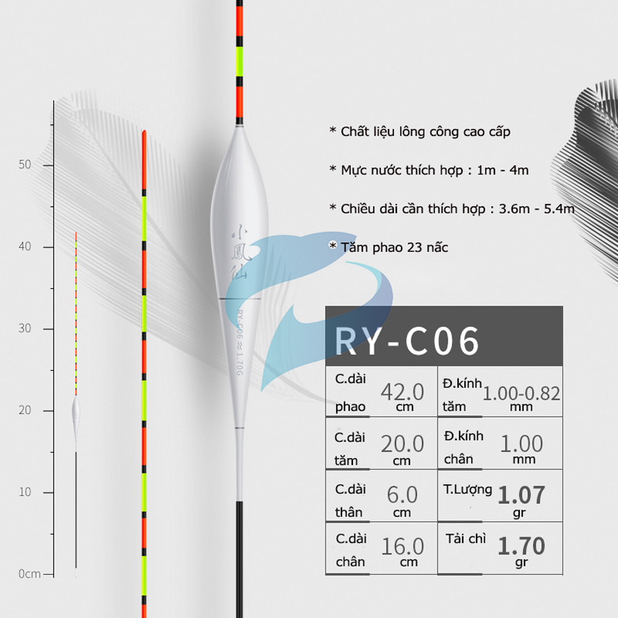 Phao Lông Công Câu Cá Nhát Tiểu Phượng Hoàng RY-C