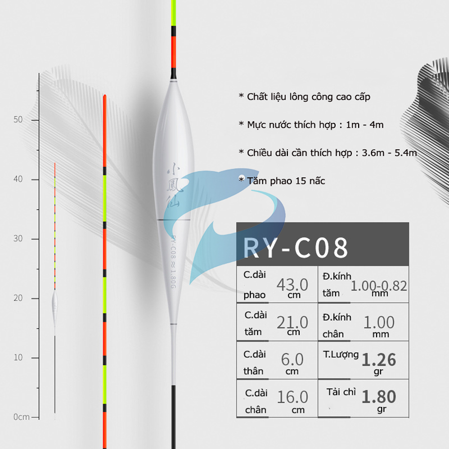 Phao Lông Công Câu Cá Nhát Tiểu Phượng Hoàng RY-C