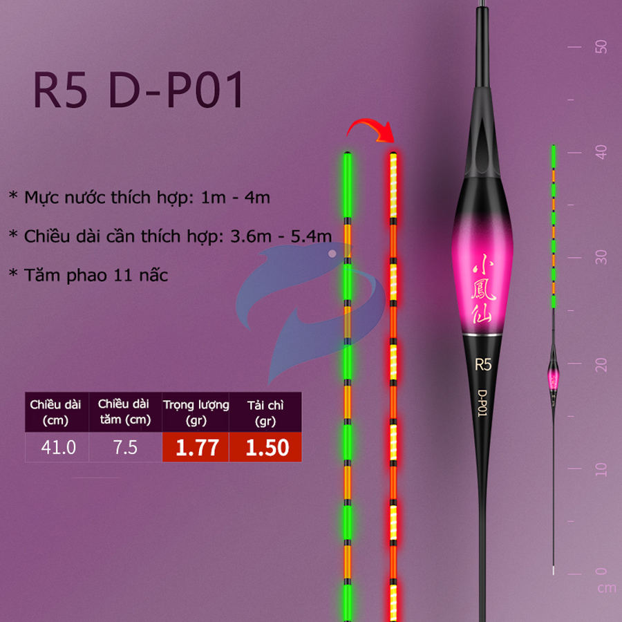 Phao Câu Đài Ngày Đêm Đổi Màu Tiểu Phượng Hoàng R5-DP