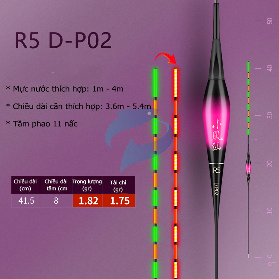 Phao Câu Đài Ngày Đêm Đổi Màu Tiểu Phượng Hoàng R5-DP