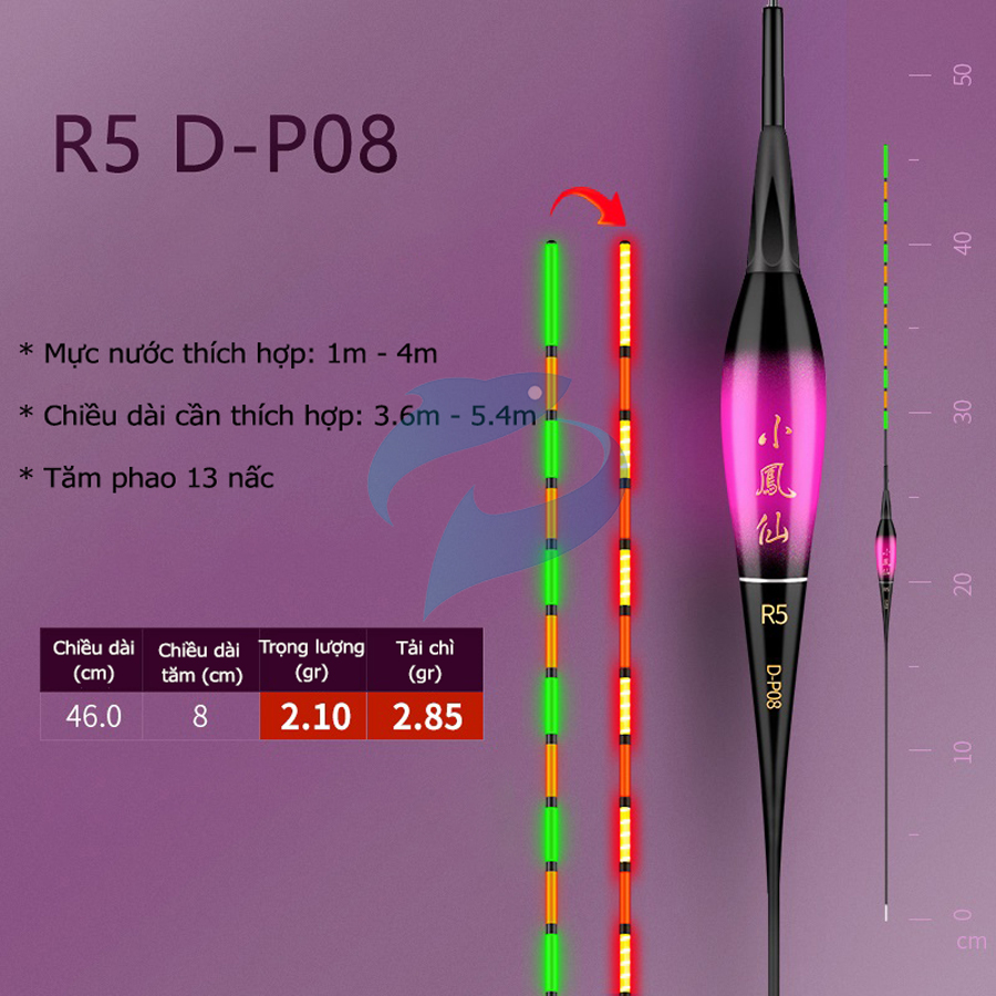 Phao Câu Đài Ngày Đêm Đổi Màu Tiểu Phượng Hoàng R5-DP