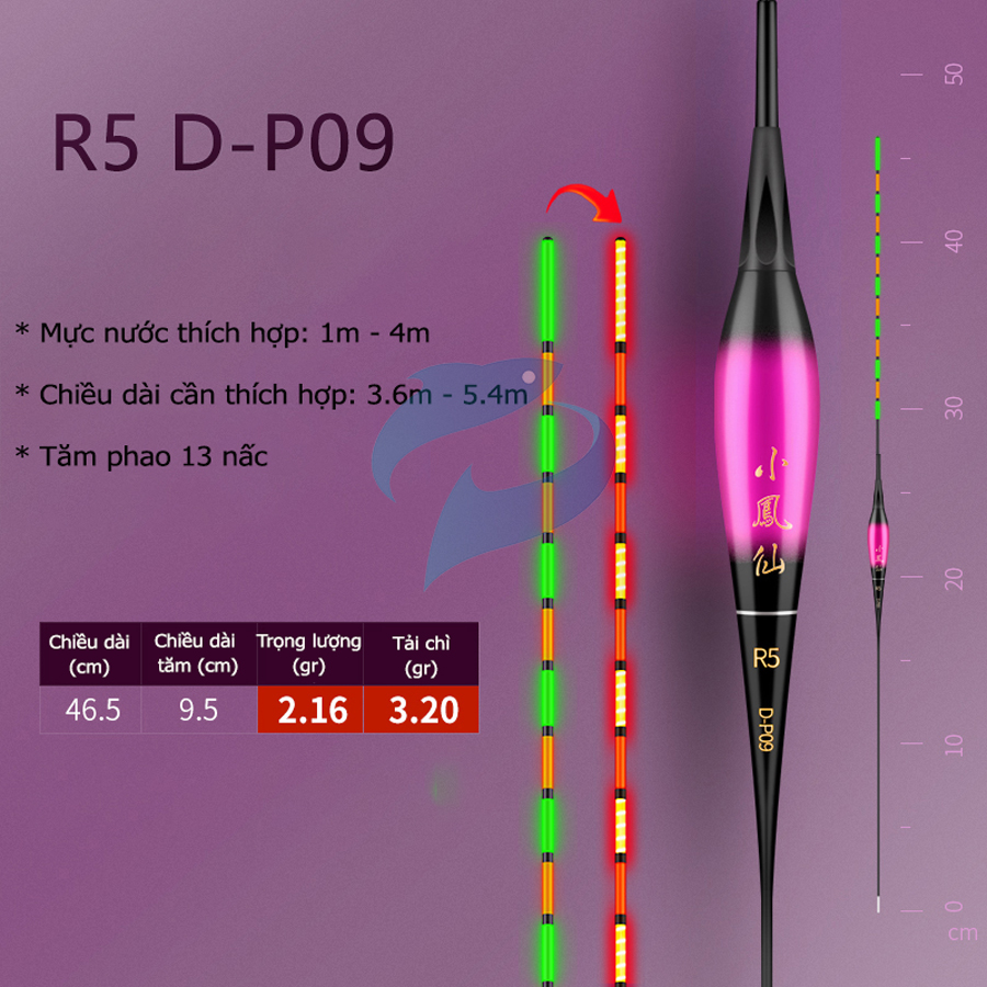 Phao Câu Đài Ngày Đêm Đổi Màu Tiểu Phượng Hoàng R5-DP