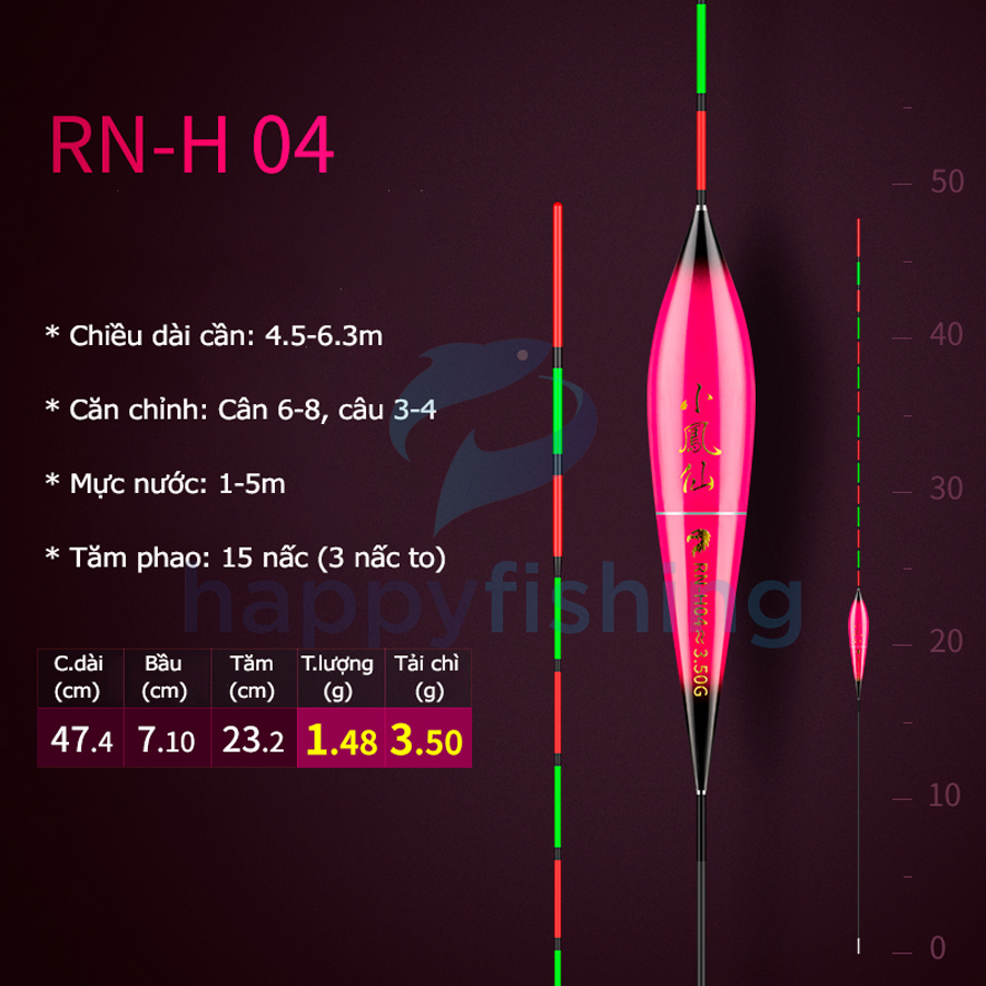 Phao Câu Đài Độ Nhạy Cao Tăm Phao Đỏ Bắt Mắt Tiểu Phượng Hoàng