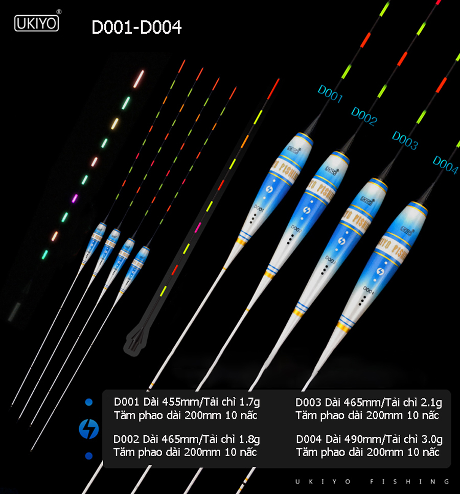 Phao Câu Cá Điện Tử, Phao Đèn Câu Đêm UKIYO mã D-Happy Fishing