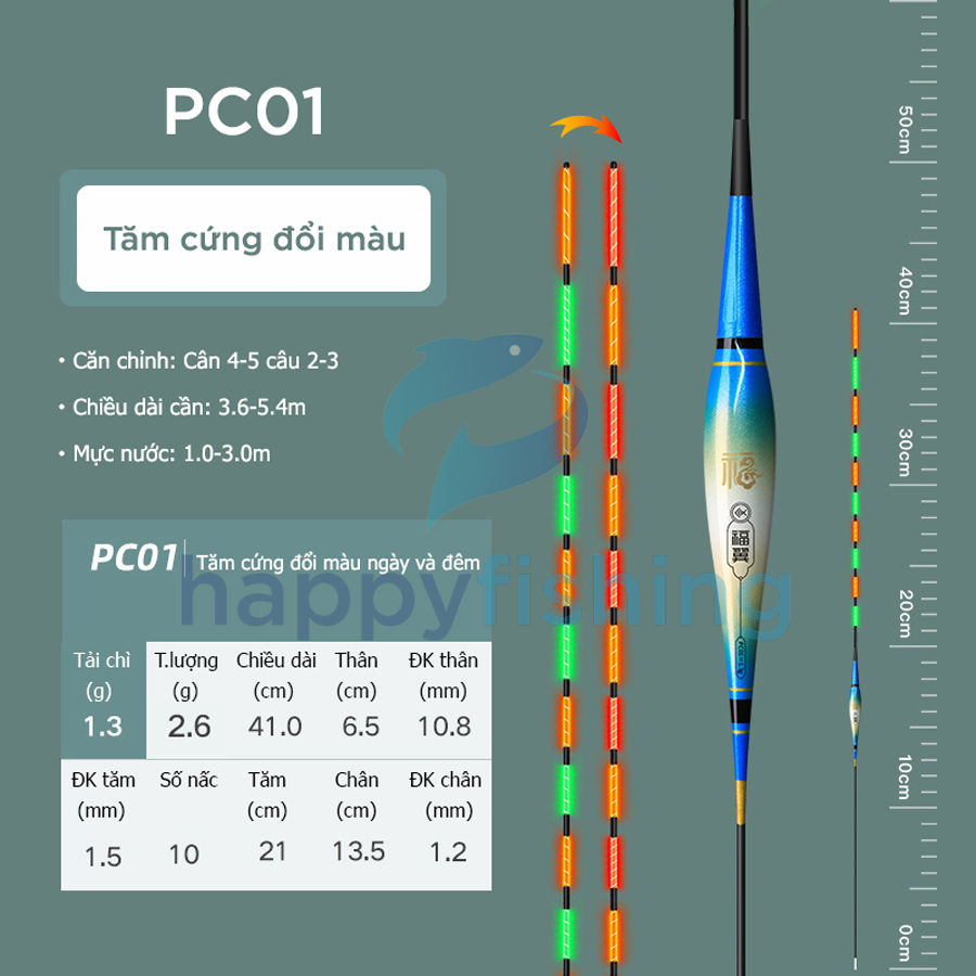 Phao Câu Đài Ngày Và Đêm Đổi Màu, Phao Đèn Câu Ngày Và Đêm Tăm Cứng FUYI 2022