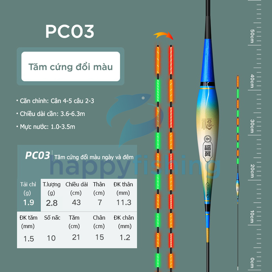 Phao Câu Đài Ngày Và Đêm Đổi Màu, Phao Đèn Câu Ngày Và Đêm Tăm Cứng FUYI 2022