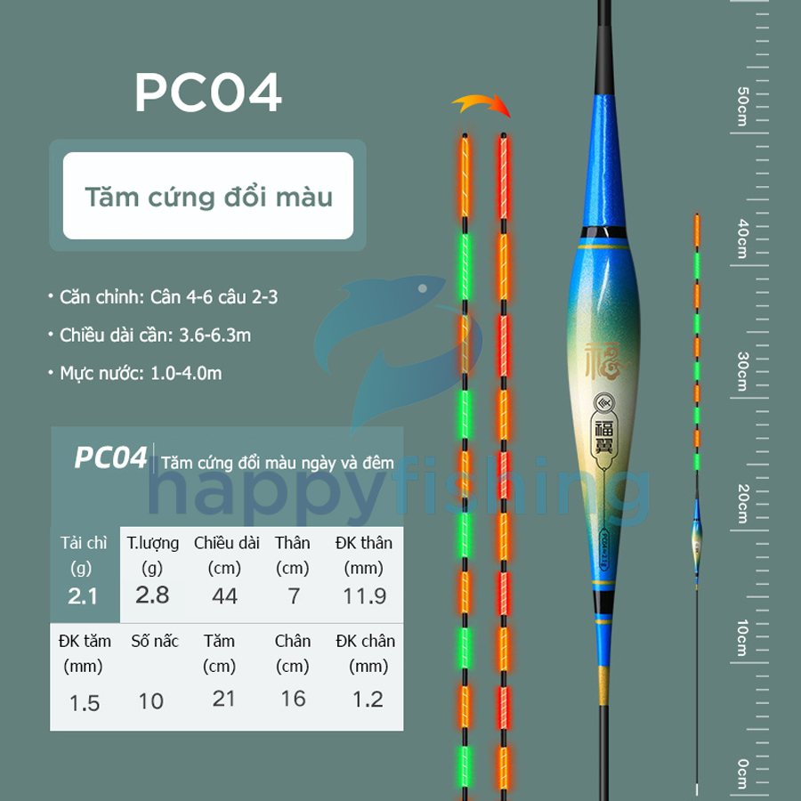 Phao Câu Đài Ngày Và Đêm Đổi Màu, Phao Đèn Câu Ngày Và Đêm Tăm Cứng FUYI 2022