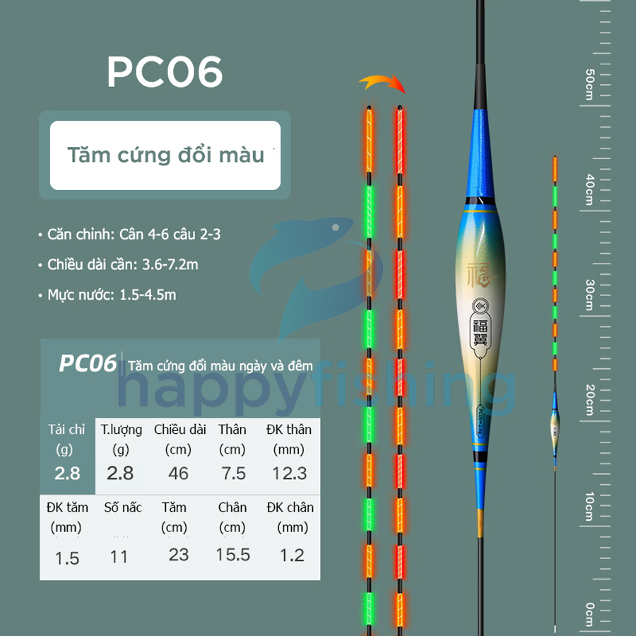 Phao Câu Đài Ngày Và Đêm Đổi Màu, Phao Đèn Câu Ngày Và Đêm Tăm Cứng FUYI 2022