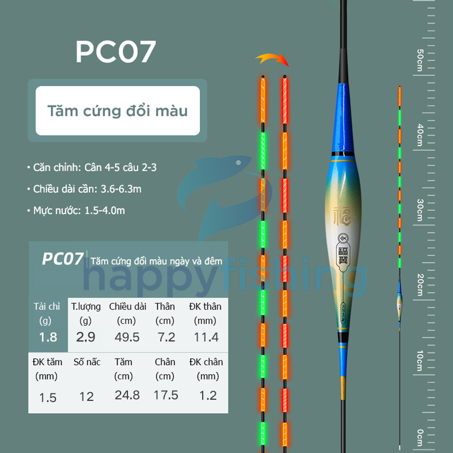 Phao Câu Đài Ngày Và Đêm Đổi Màu, Phao Đèn Câu Ngày Và Đêm Tăm Cứng FUYI 2022