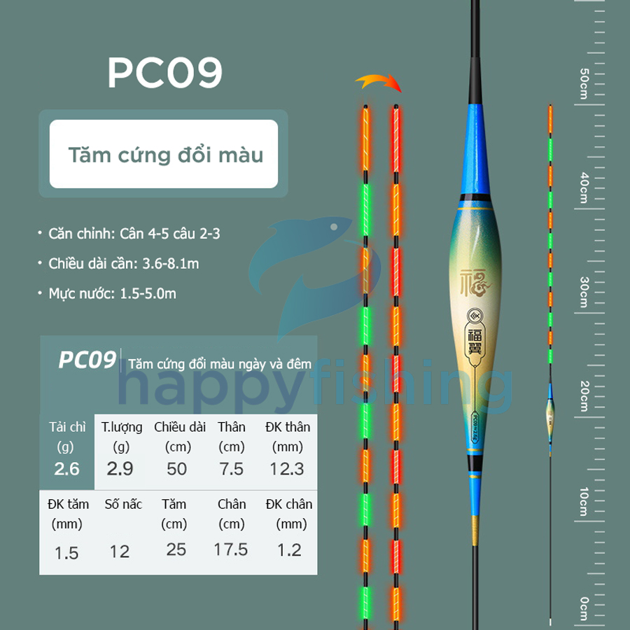 Phao Câu Đài Ngày Và Đêm Đổi Màu, Phao Đèn Câu Ngày Và Đêm Tăm Cứng FUYI 2022