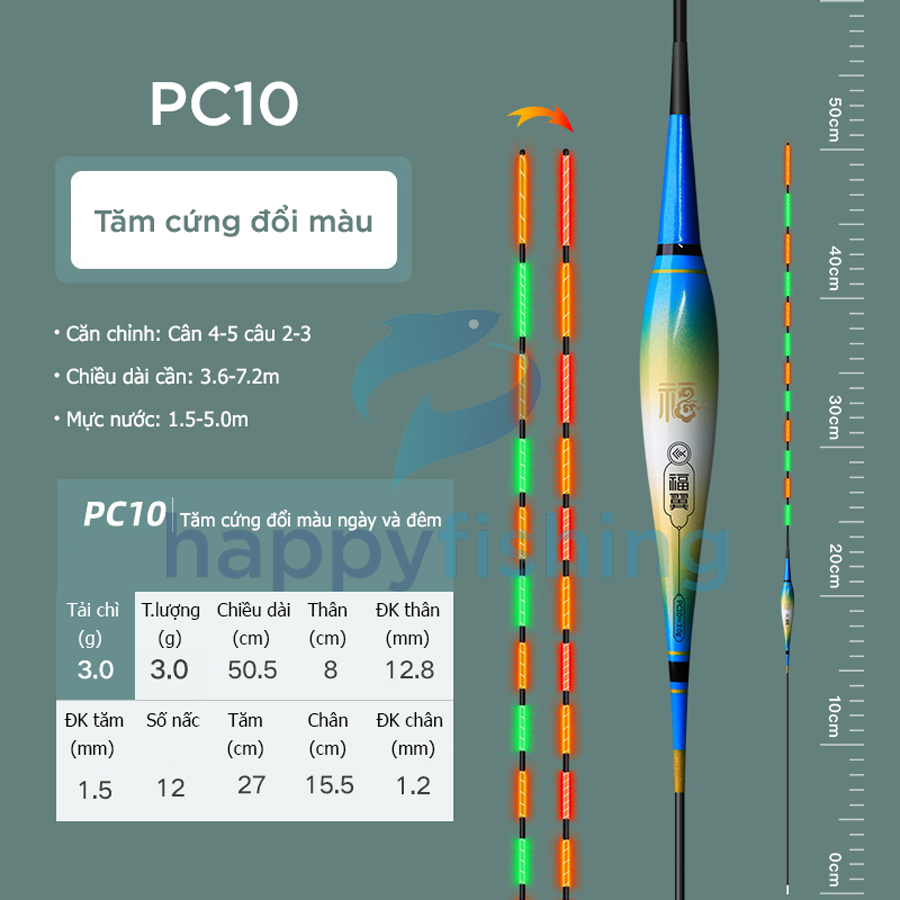 Phao Câu Đài Ngày Và Đêm Đổi Màu, Phao Đèn Câu Ngày Và Đêm Tăm Cứng FUYI 2022