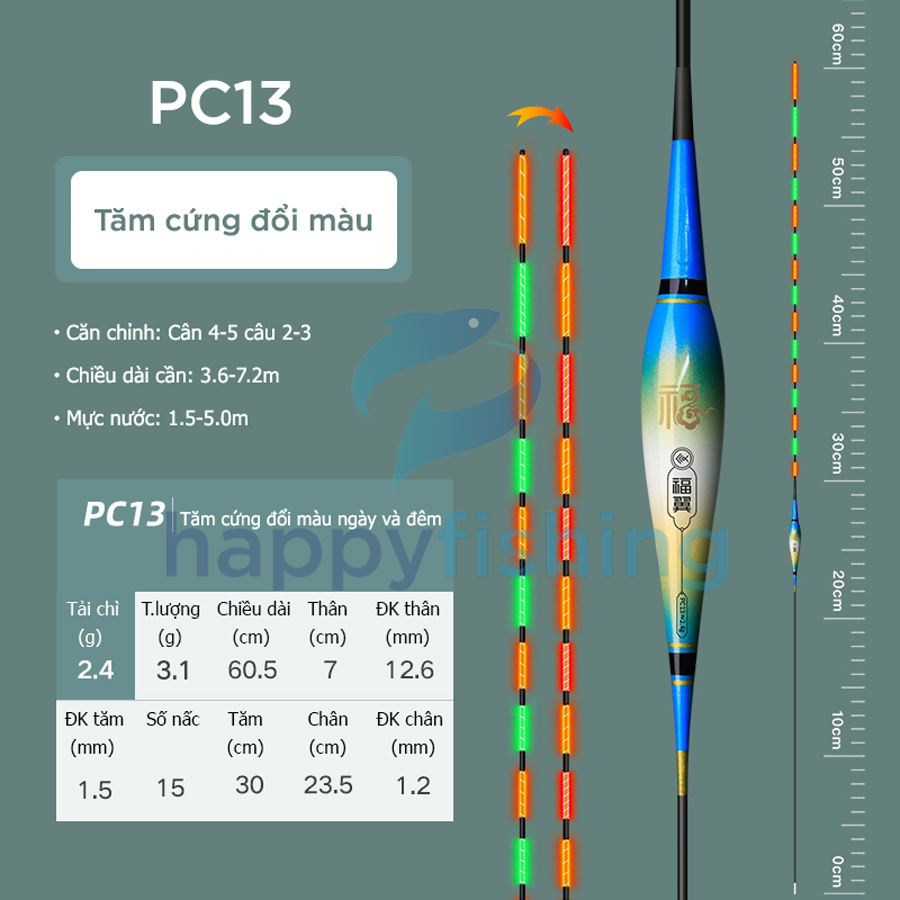 Phao Câu Đài Ngày Và Đêm Đổi Màu, Phao Đèn Câu Ngày Và Đêm Tăm Cứng FUYI 2022