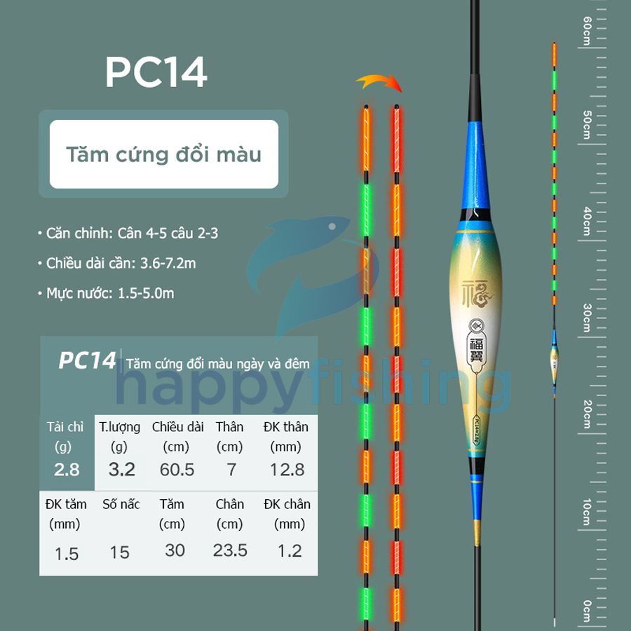 Phao Câu Đài Ngày Và Đêm Đổi Màu, Phao Đèn Câu Ngày Và Đêm Tăm Cứng FUYI 2022