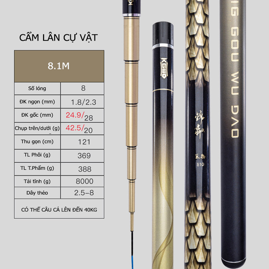 Cần Câu Đài Săn Hàng Lão Ngư Cẩm Lân Cự Vật Tải Tĩnh 8000G