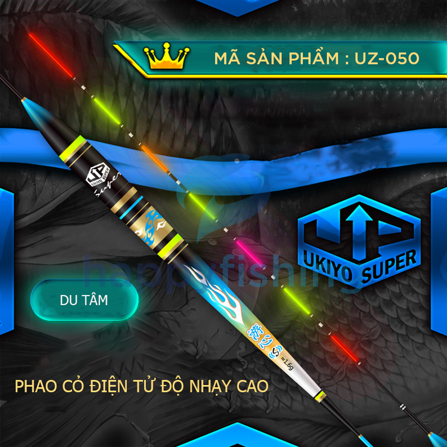 Phao Cỏ Điện Tử Chuyên Cá Nhát, Phao Đèn Câu Đài Chuyên Rô Phi UKIYO UZ-050 (Du Tâm)