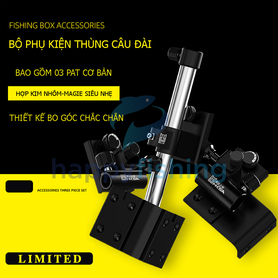 Bộ PAT Gắn Thùng, Bộ Phụ Kiện Thùng Câu Đài HKSA Đen