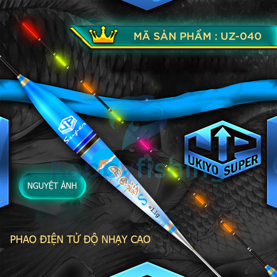 Phao Câu Đêm Độ Nhạy Cao, Phao Điện Tử Chuyên Cá Nhát UKIYO UZ040 (Nguyệt Ảnh)