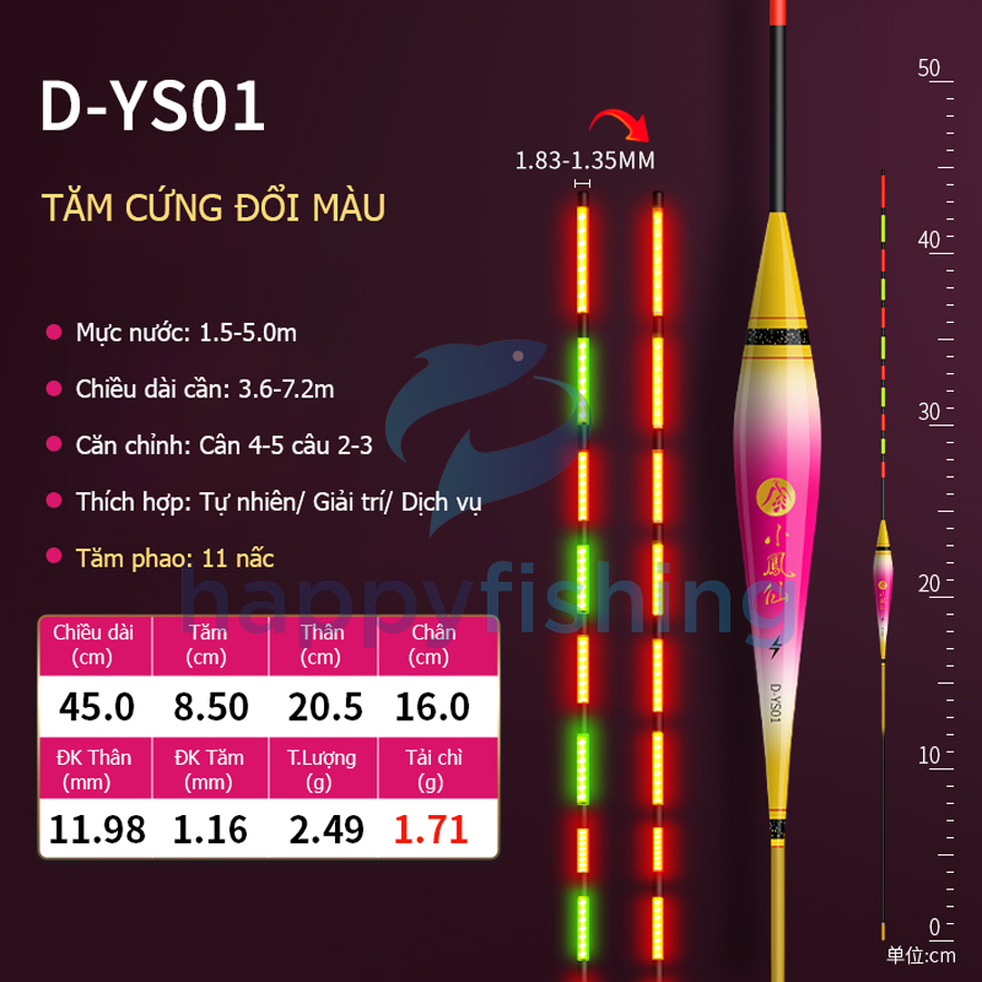 Phao Câu Đài Ngày Và Đêm Tăm Cứng Đổi Màu Thế Hệ Mới