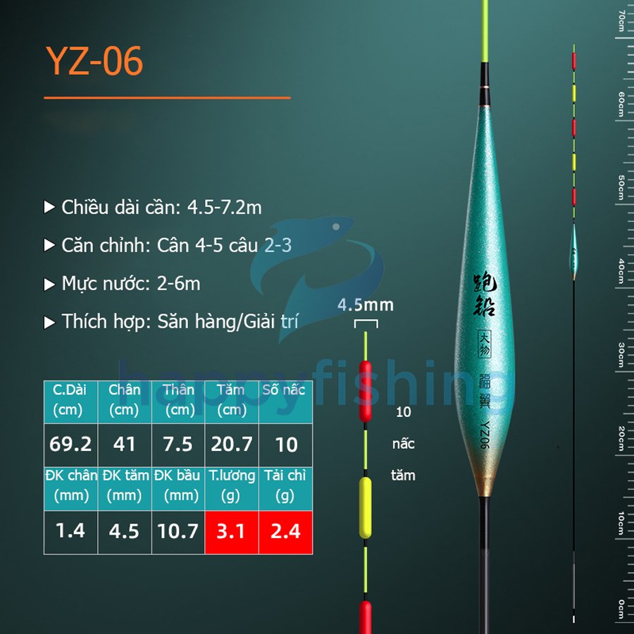 Phao Hố Đấu Săn Hàng, Phao Hố Đấu Tự Cân Chì, Phao Câu Trắm Đen FUYI