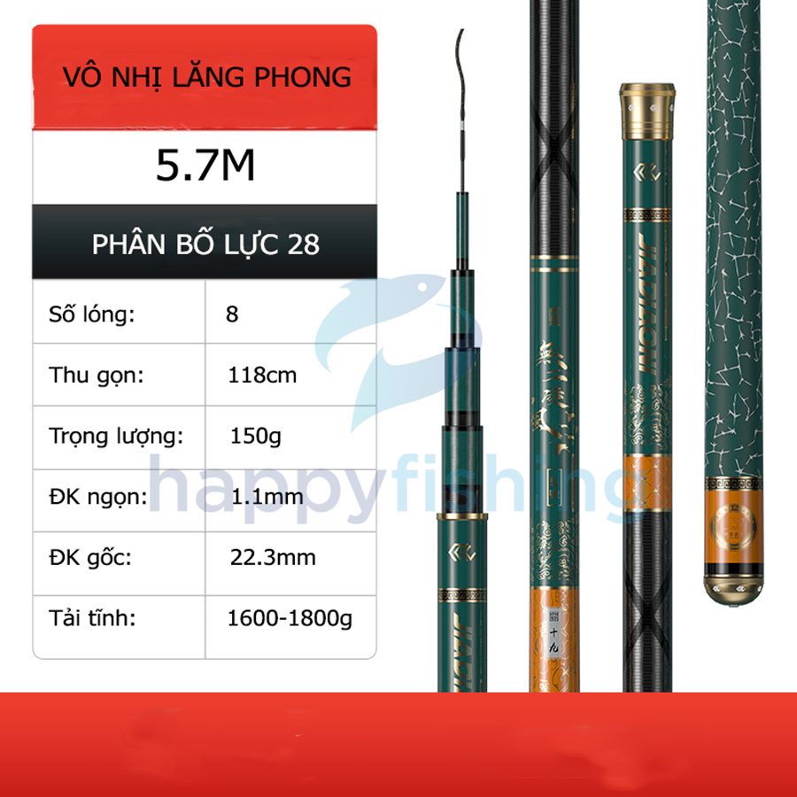 Cần Câu Tay, Cần Câu Carbon Chuyên Chép MC Vô Nhị Lăng Phong Phiên Bản 2021