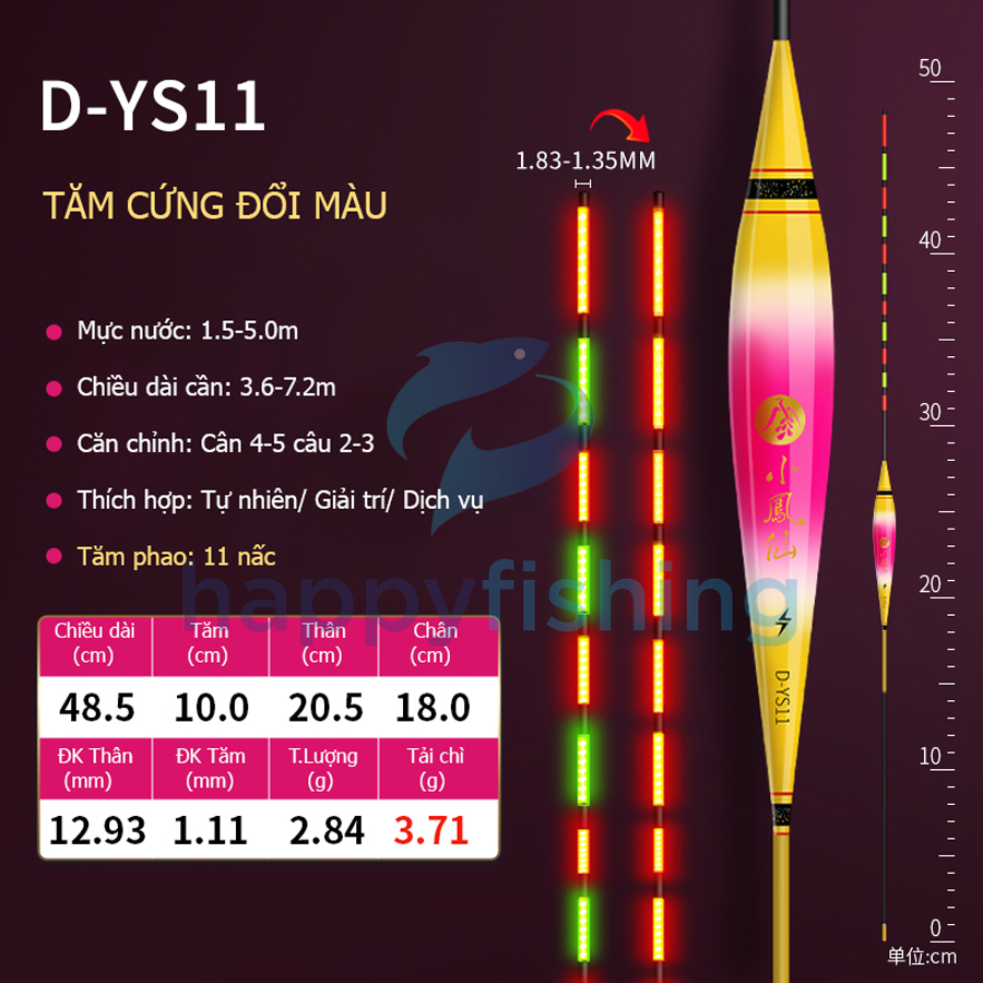 Phao Câu Đài Ngày Và Đêm Tăm Cứng Đổi Màu Thế Hệ Mới