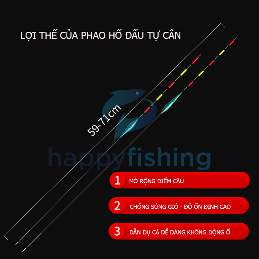 Phao Hố Đấu Săn Hàng, Phao Hố Đấu Tự Cân Chì, Phao Câu Trắm Đen FUYI