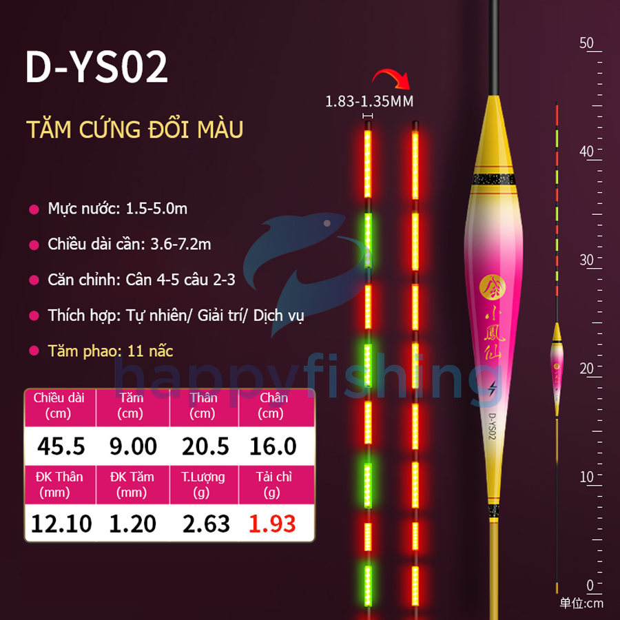 Phao Câu Đài Ngày Và Đêm Tăm Cứng Đổi Màu Thế Hệ Mới