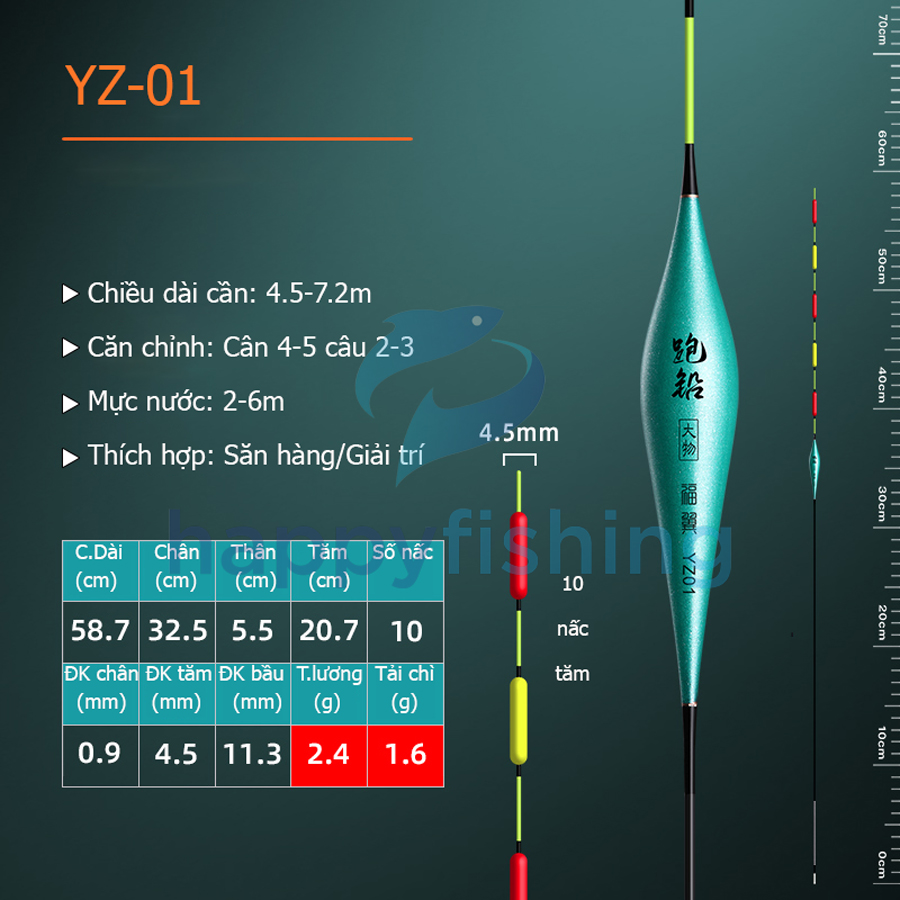 Phao Hố Đấu Săn Hàng, Phao Hố Đấu Tự Cân Chì, Phao Câu Trắm Đen FUYI