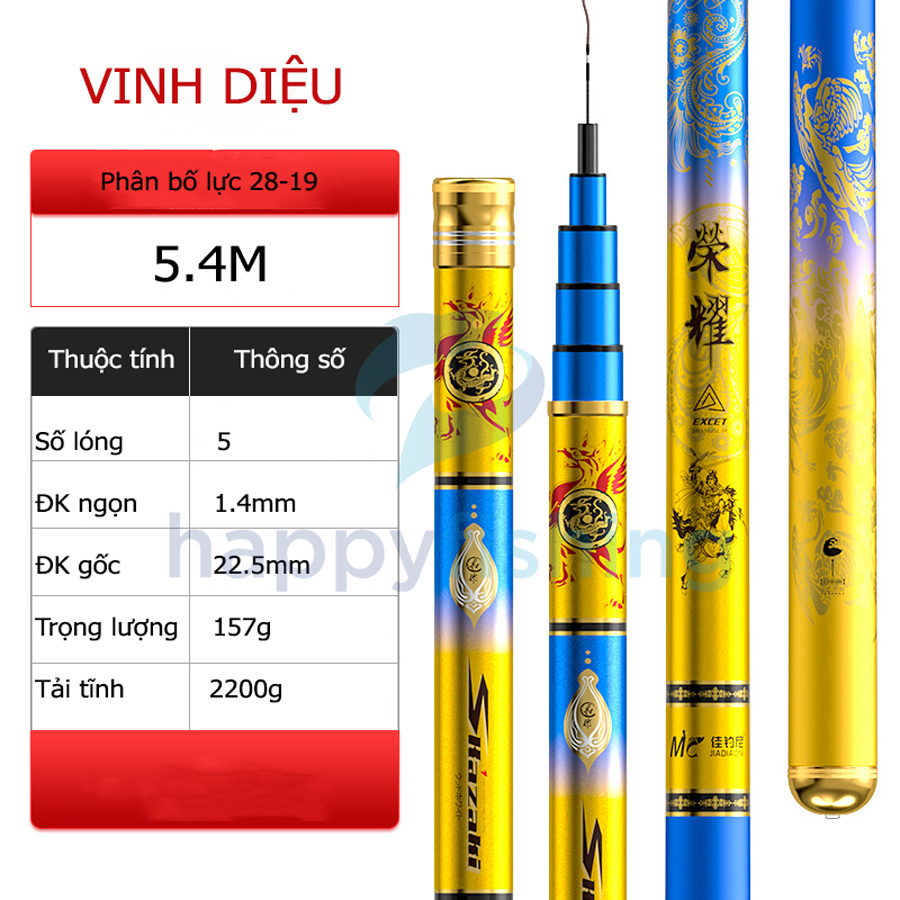 Cần Câu Tay, Cần Câu Đài Carbon MC Vinh Diệu