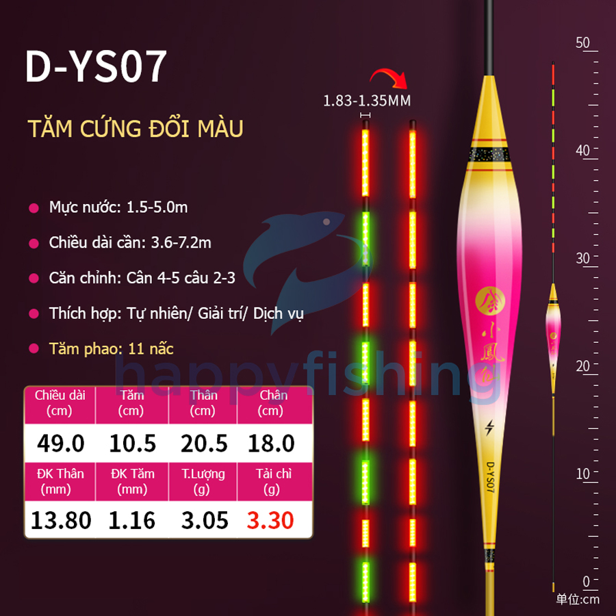 Phao Câu Đài Ngày Và Đêm Tăm Cứng Đổi Màu Thế Hệ Mới