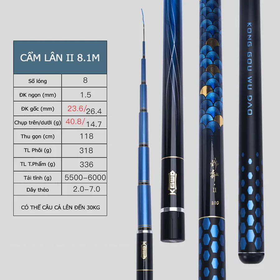 Cần Câu Đài Săn Hàng Lão Ngư Cẩm Lân Thế Hệ 2