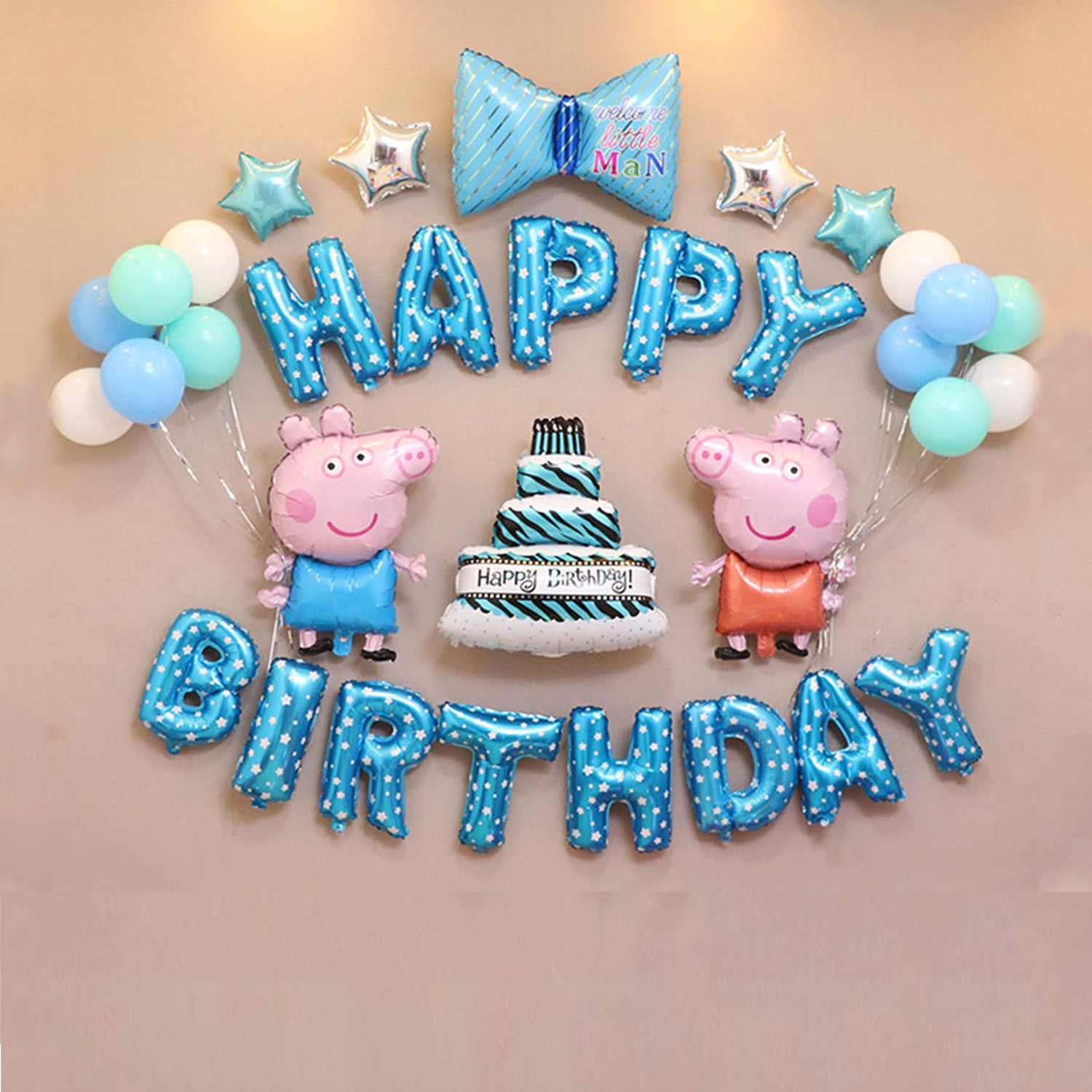 Bóng hình bánh sinh nhật mickey to xanh